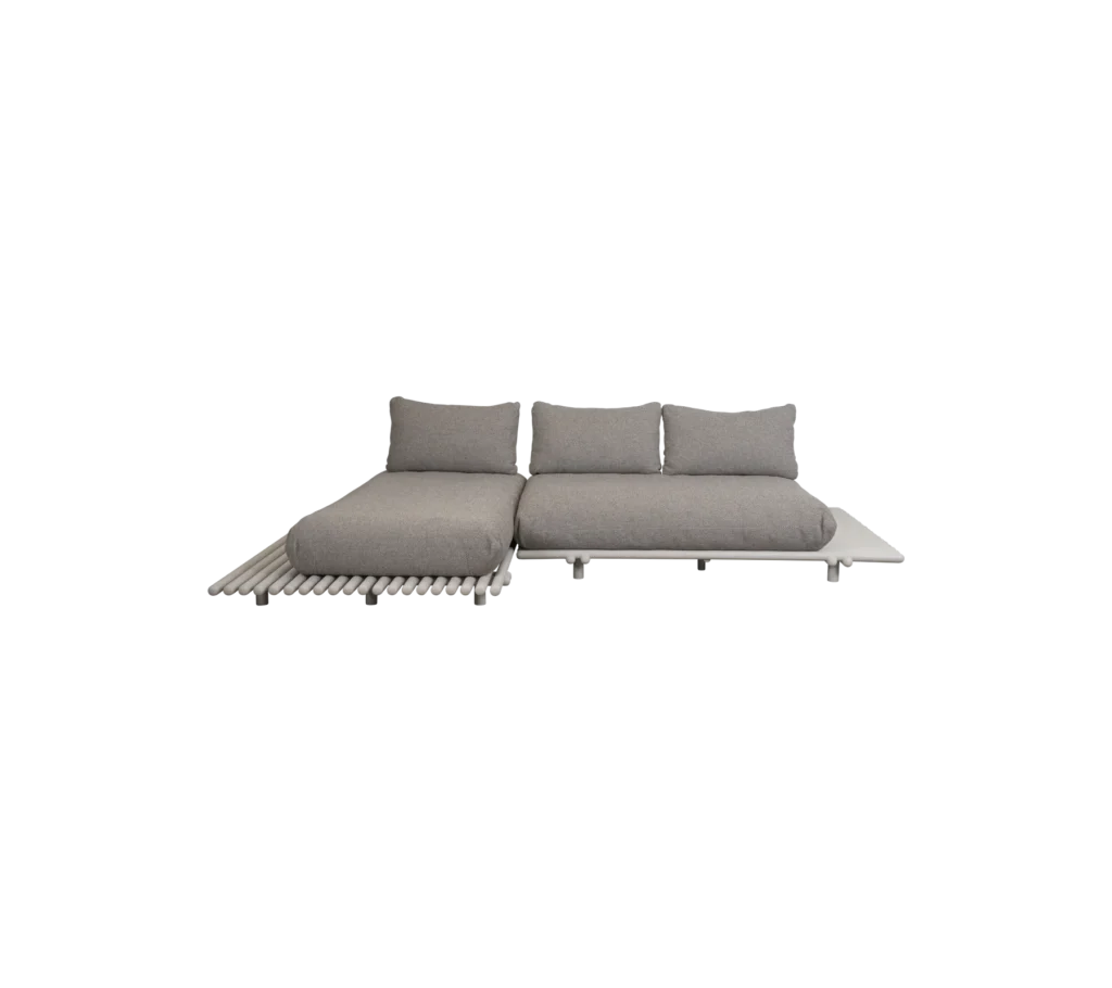 Sticks platform, sofa w/chaise lounge