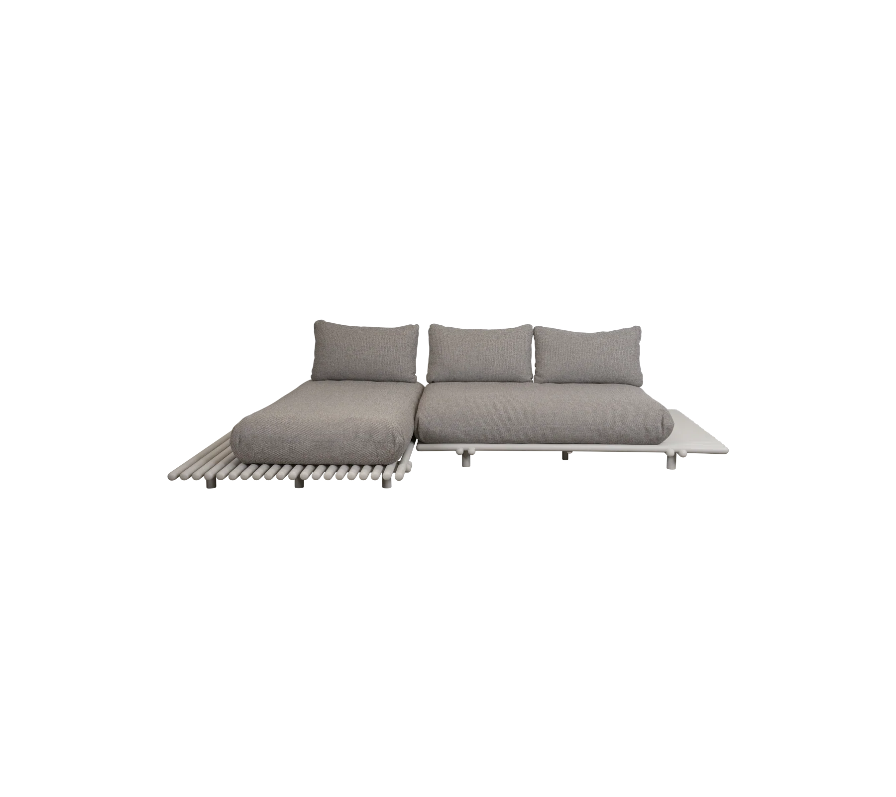 Sticks platform, sofa w/chaise lounge