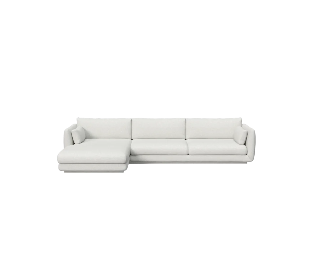 Bloom 3-seater sofa with chaise longue, right and plinth