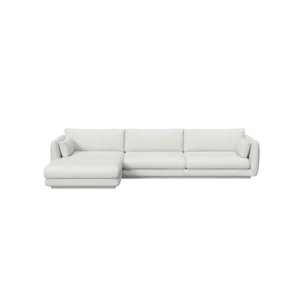 Bloom 3-seater sofa with chaise longue, right and plinth