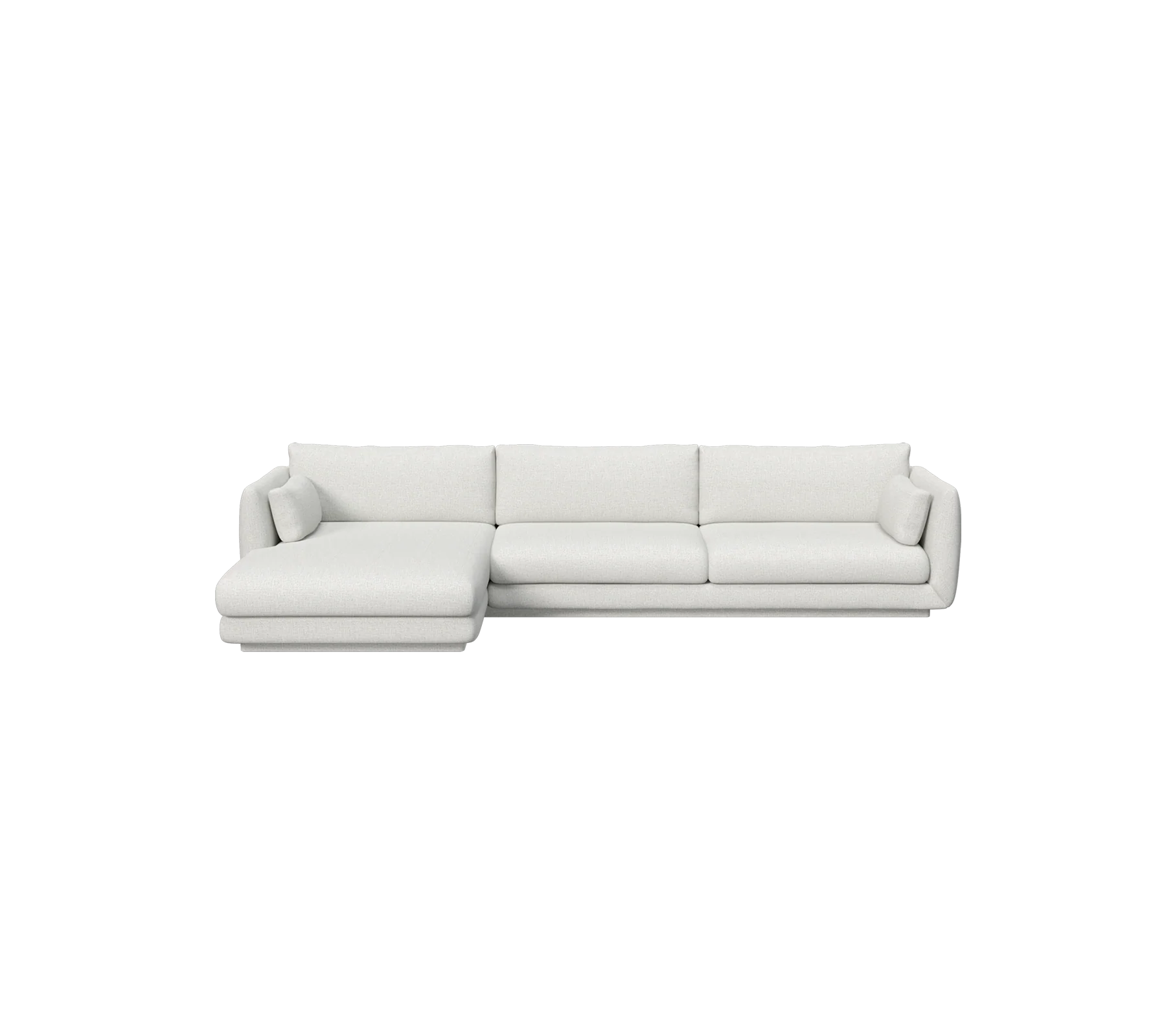 Bloom 3-seater sofa with chaise longue, right and plinth
