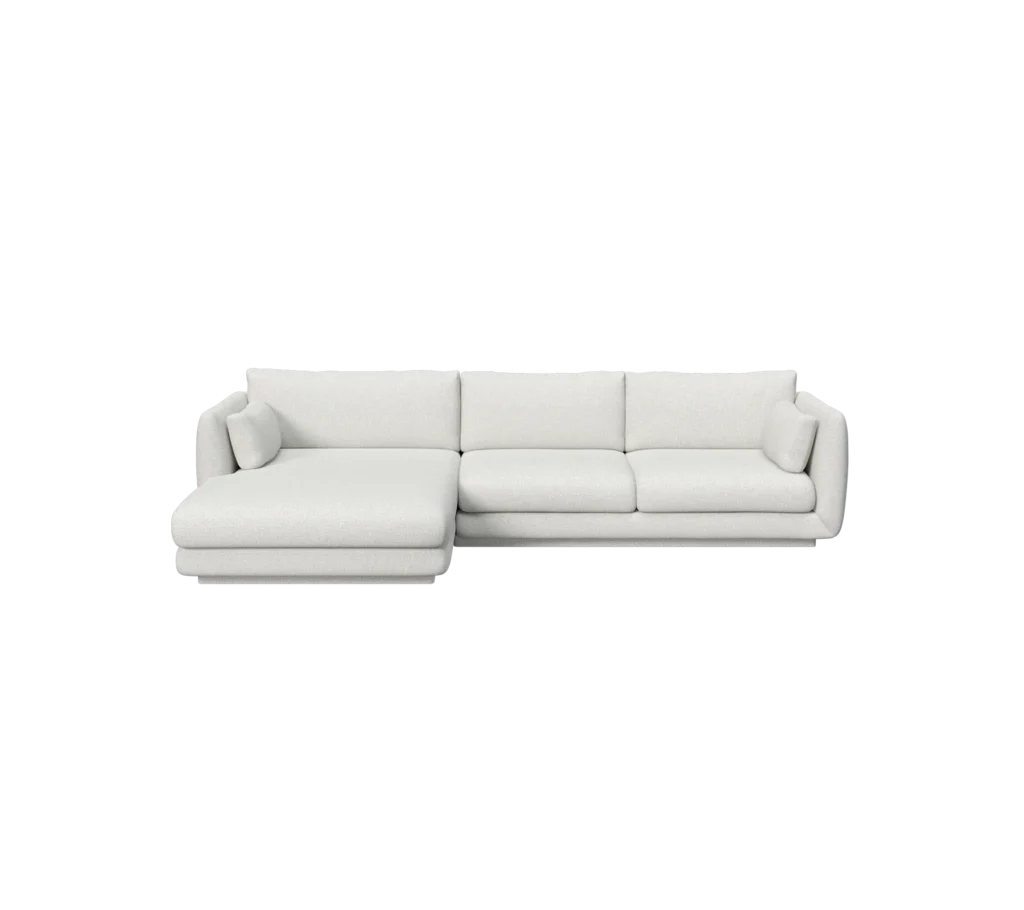 Bloom 2-seater sofa with chaise longue, right and plinth