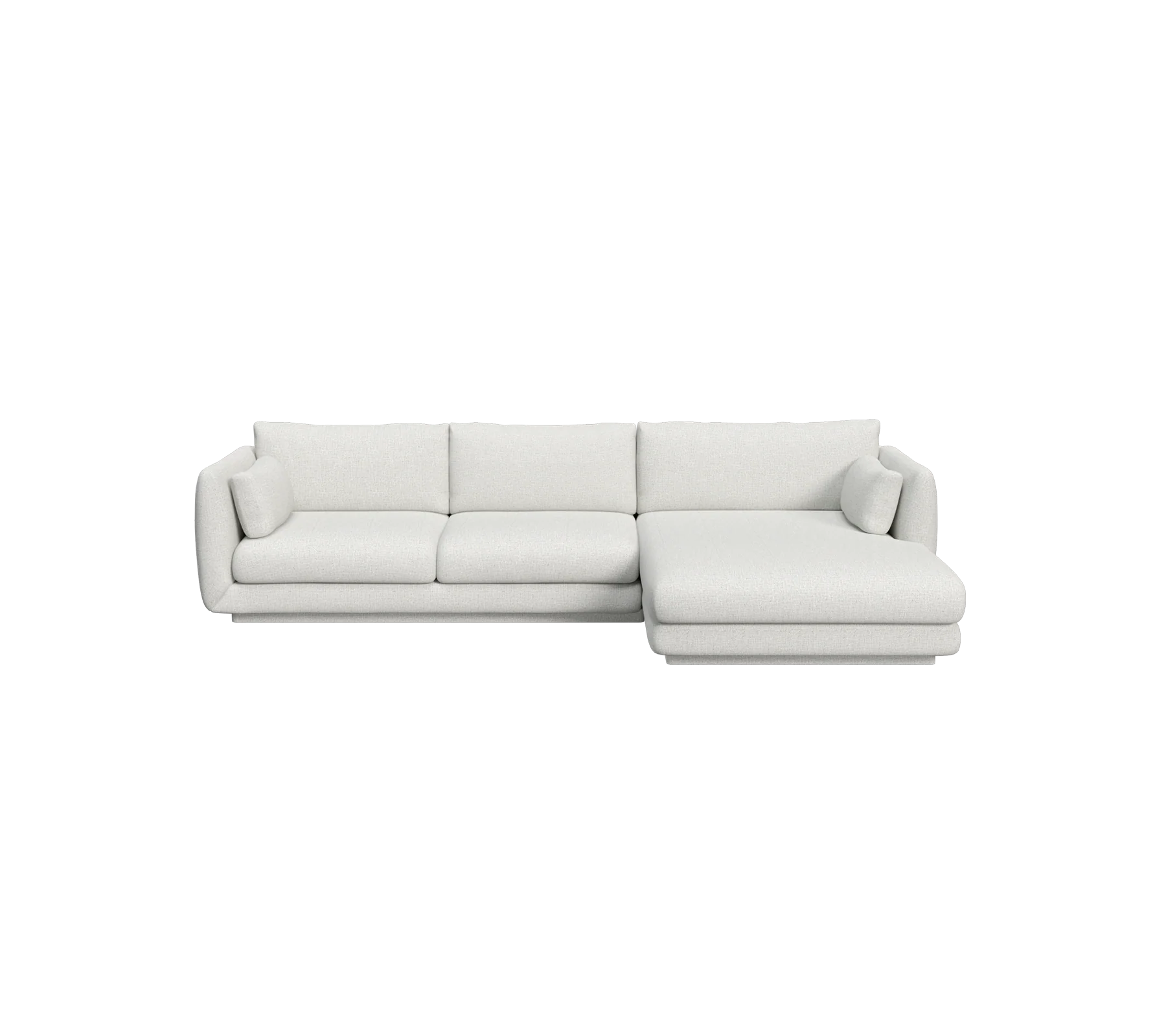 Bloom 2-seater sofa with chaise longue, left and plinth