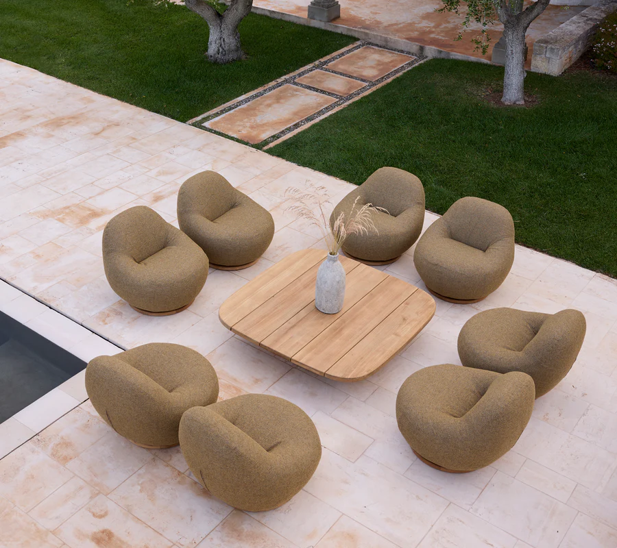 Gem lounge chair w/teak swivel - Image 3